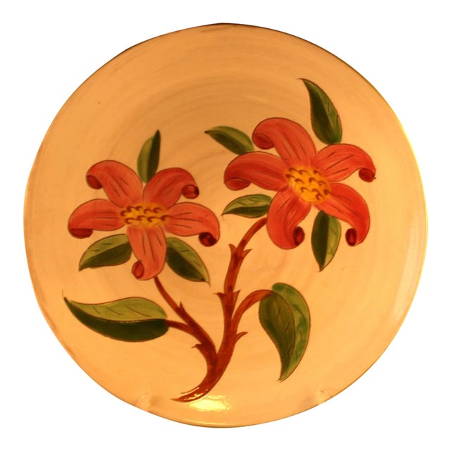 1940s Stangl Pottery Prelude Pattern Round Floral 12" Serving Platter For Sale