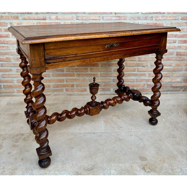 19th Century French Baroque Walnut Desk For Sale - Image 4 of 18