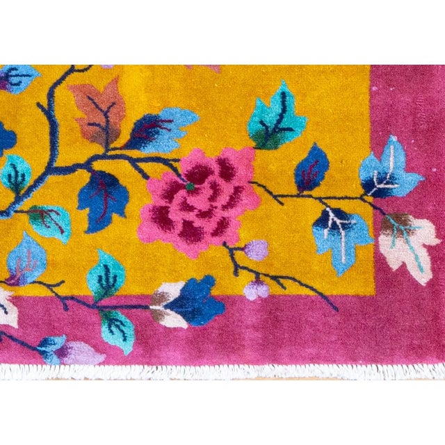 1930s Art Deco Chinese 4.10x3 Oriental Rug 1930's For Sale - Image 5 of 5