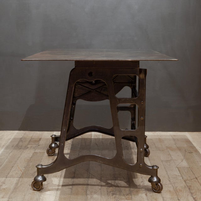 Bid Daddies Industrial Cast Iron Drafting Table Desk For Sale In San Francisco - Image 6 of 8