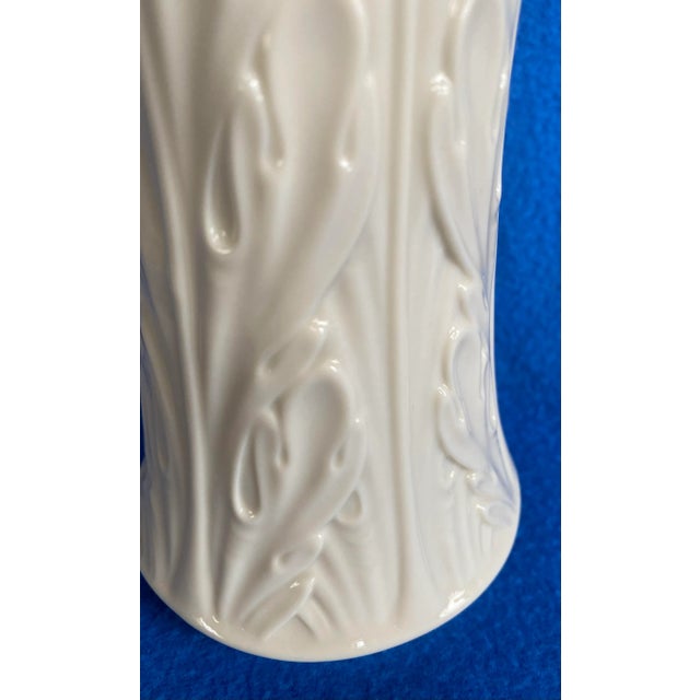 This lovely vase from the Woodland Collection was sculpted with Acanthus leaves. Lenox USA gold mark dates 1983 - 1999.