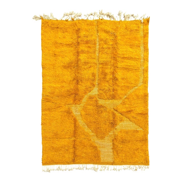 Golden Ochre Moroccan Mrirt Rug For Sale