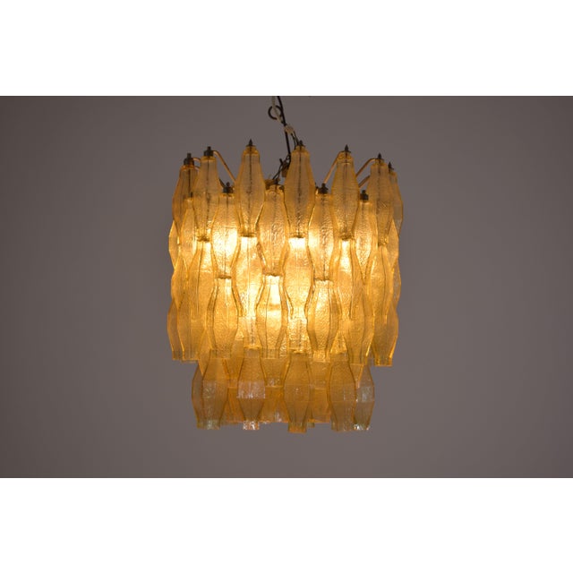 Amber Polyhedron Chandelier from Venini, 1960 For Sale - Image 4 of 9