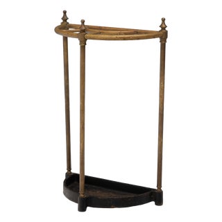Demi-Lune Brass Stick Stand, 1890 For Sale