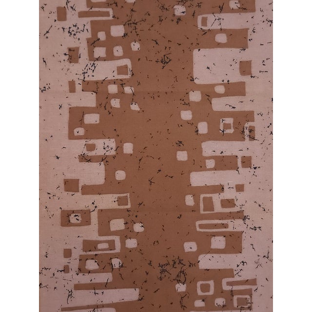 Mid-century screen-printed wall hanging. Signed by the german artist Traute Sänger Unused, very rare find in this...