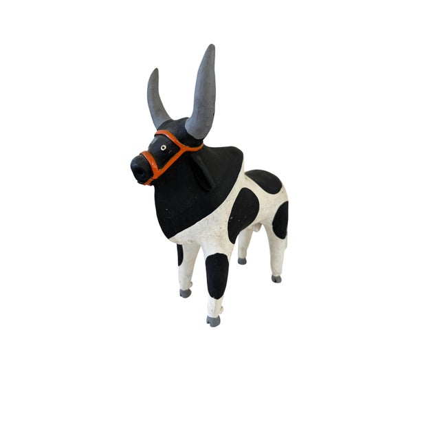Original Rare Vintage Brazilian Folk Art Ceramic of a Bull 10.5" H For Sale In New York - Image 6 of 6