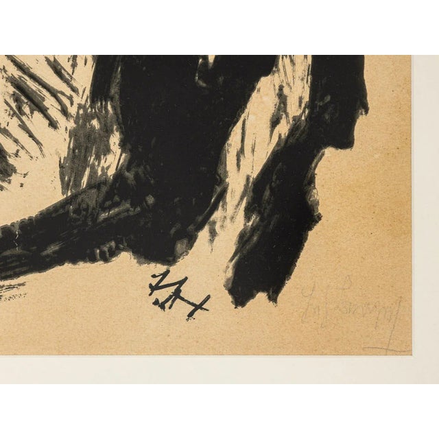 1940s Portrait of a Woman, Black & White Ink Drawing on Paper, Framed For Sale - Image 5 of 9