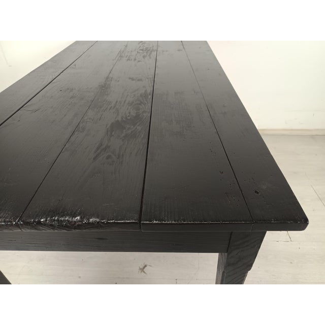 Farmhouse Table in Blackened Wood For Sale - Image 6 of 18