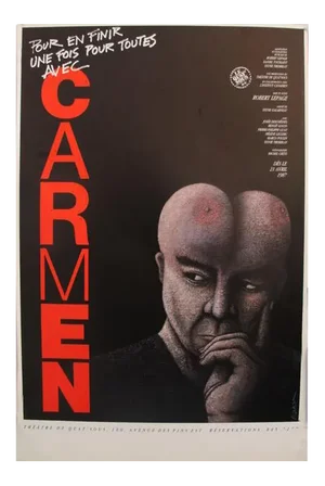 1987 Original Vintage Theater Poster - Carmen - Robert Lepage - Yvan Adam