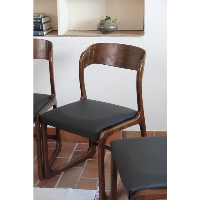 Bémol Sledge Chairs attributed to Baumann, France, 1960s, Set of 3 For Sale - Image 4 of 12
