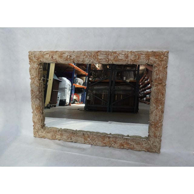 Melissa Levinson French Carved Mirror With Crackle Finish From Mla For Sale - Image 4 of 9
