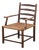 Danish Stained Oak Armchair with Cane and Spindle Back, 1940s For Sale