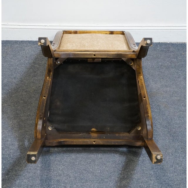 Bernhardt Furniture Solid Walnut Asian Chinoiserie Style Dining Arm Chair For Sale - Image 9 of 9