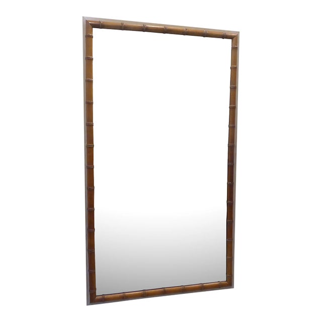 Vintage French Faux Bamboo Mirror For Sale