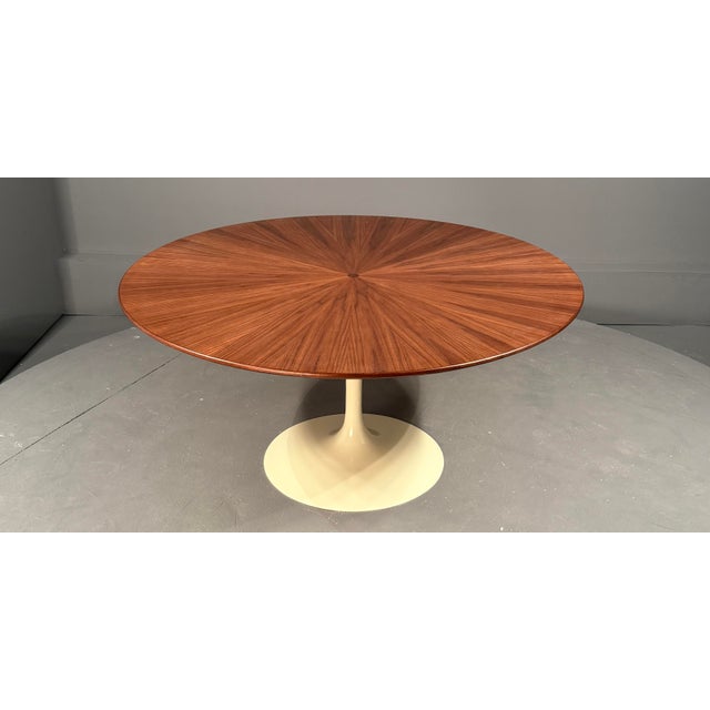 Brown 1960s Aaron Saxton Radial Walnut Table Top for 6–8 Seater Dining Table For Sale - Image 8 of 10