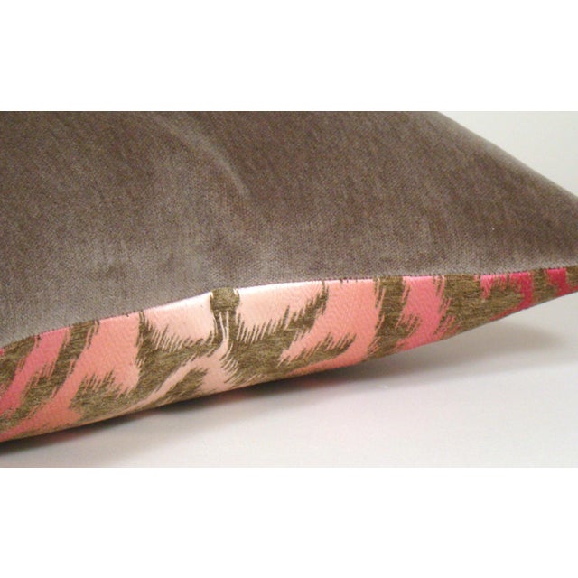 Raspberry Mocha Silk Velvet Ombre Ikat Bolster Pillow Cover Chairish