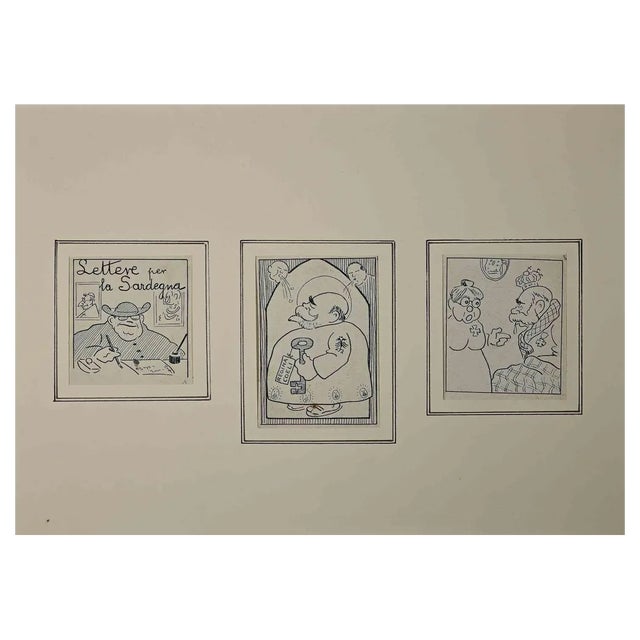 Filiberto Scarpelli, Story of a Boy, Pen Drawing, 1925 For Sale