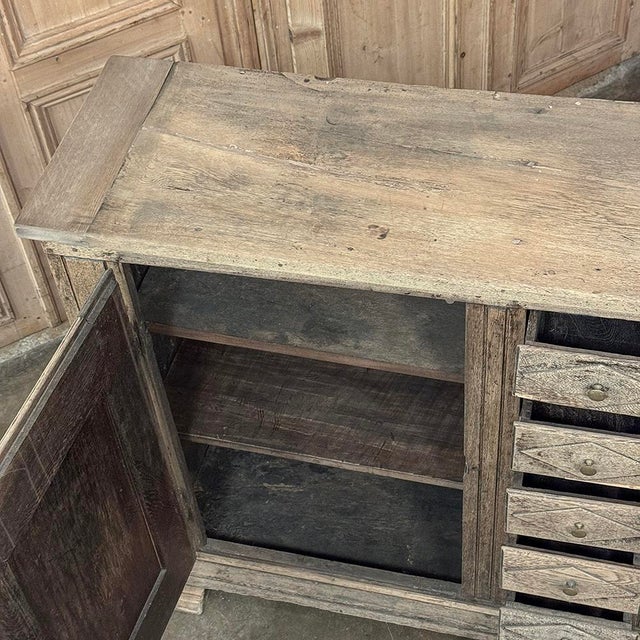 18th Century Rustic Dutch Buffet ~ Cabinet in Stripped Oak For Sale - Image 11 of 12