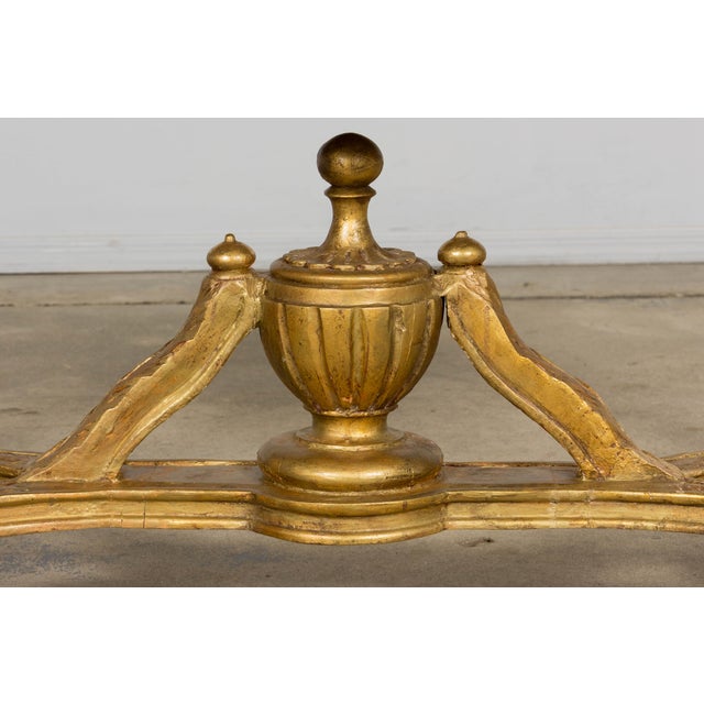 Gold Mid 19th Century French Napoleon III Giltwood Coffee Table With Rouge Marble Top, Provence For Sale - Image 8 of 18