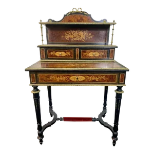 Hepplewhite Desk Inlaid 19th Century Paris Signed Lock Rare