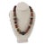 1990's one of a kind atist studio made beaded necklace using bauxite, cow horn, antique pottery spindle whorls, glass...