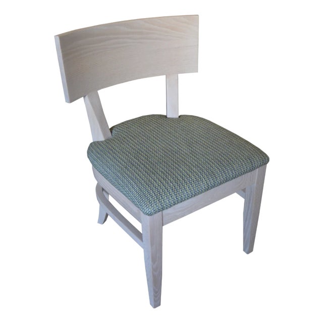 Cole Modern Rift Oak Dining Chair With Upholstered Seat For Sale