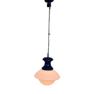 Industrial Space Age Italian Chandelier in Vintage Glass and Metal, 1970s For Sale