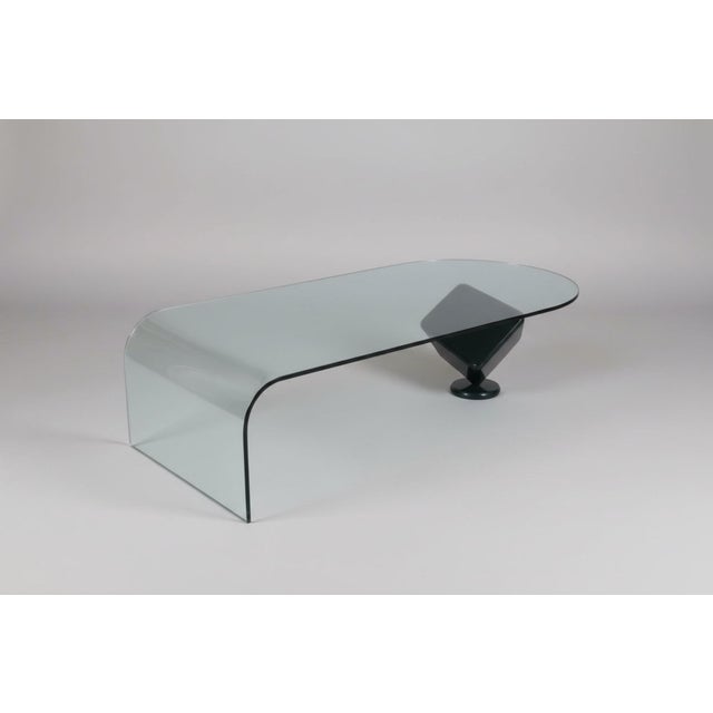 Black Waterfall Glass and Marble Coffee Table attributed to Fontana Arte, 1970s For Sale - Image 8 of 8