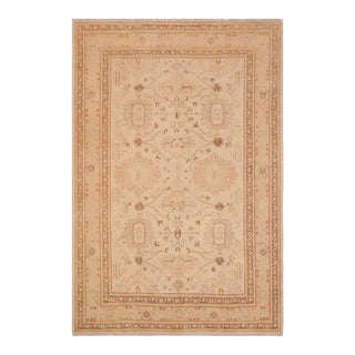 Oriental Ziegler Beige Tan Hand-Knotted Wool Rug - 9'0'' X 12'0'' For Sale