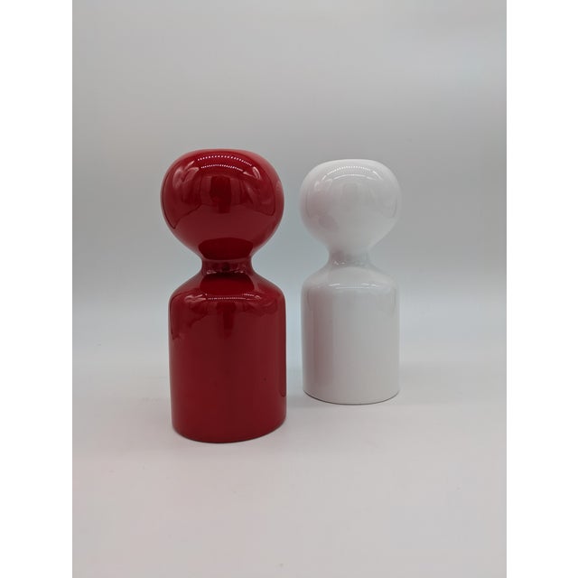 Ceramic Candleholder Vases by Liisi Beckmann for Ceramiche Gabbianelli, Italy, 1960s, Set of 2 For Sale - Image 6 of 15