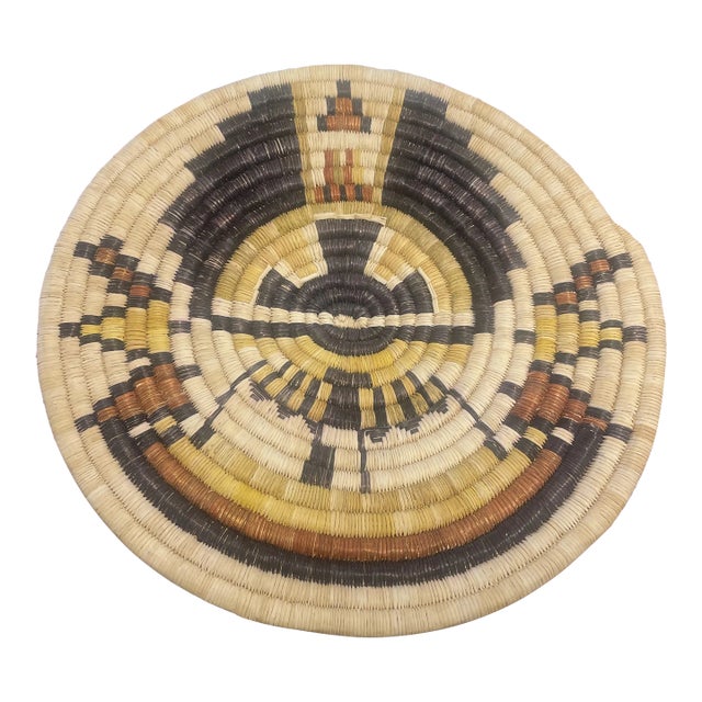 1930s Vintage Hopi Hand Woven Crow Mother Plaque Native American South West Beautiful For Sale