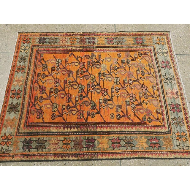 Mid 20th Century Galerie Shabab Collection Mid-20th Century Persian Malayer Throw Rug For Sale - Image 5 of 6
