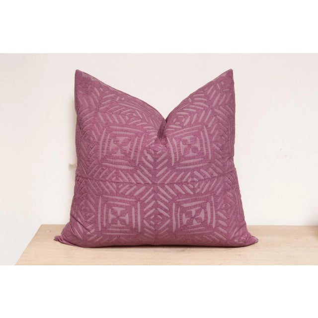 1990s Orchid Handmade Pillow Cover For Sale - Image 5 of 7