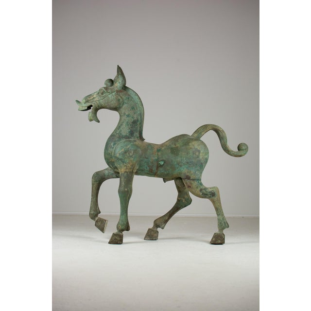 Han Dynasty Style Heavenly Horse, 1800s, Bronze For Sale - Image 4 of 11
