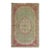 Antique Green Pink Turkish Ghiordes Rug - 3'9" x 5'5" For Sale