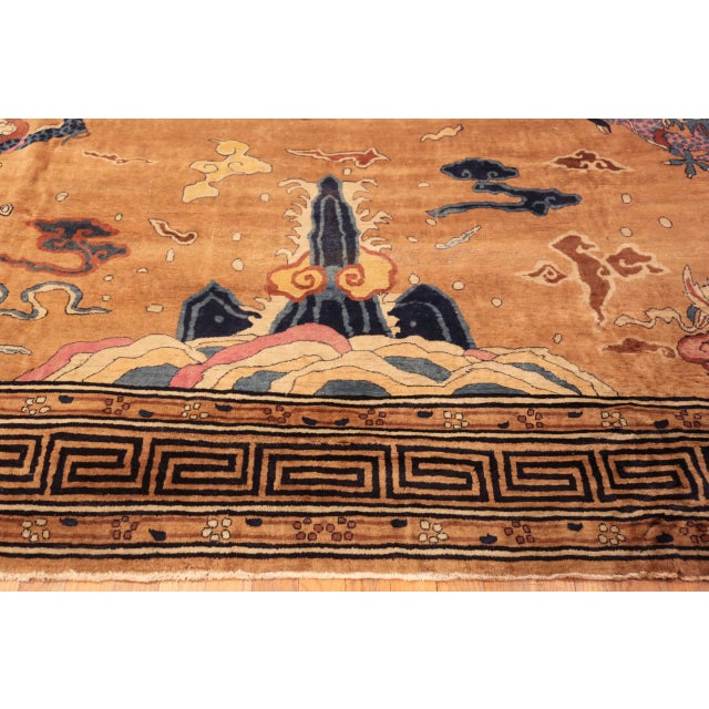 Gold Nazmiyal Collection Antique Chinese Style Rug For Sale - Image 8 of 10
