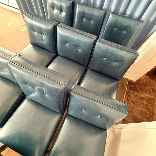 Set of 10 Gilbert Rohde Art Deco Chairs With Rose Tarlow Leather For Sale - Image 12 of 16