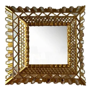 Late 19th Century Italian Gilt Frame Mirror, Square