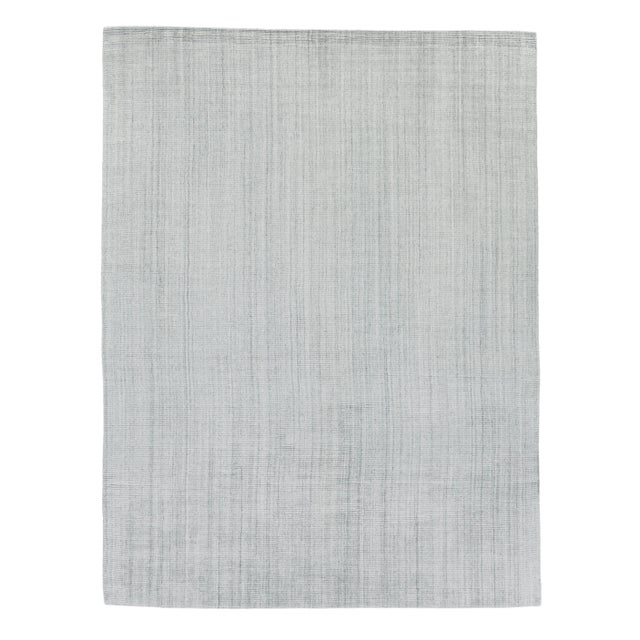 Silver Hamm Hand loom Wool/Viscose Silver Rug-8'x10'" For Sale - Image 8 of 8
