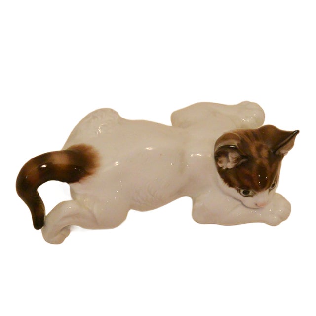 Ceramic 1940s Rare Rosenthal Porcelain "Crawling Kitten" by Theodor Kärner For Sale - Image 7 of 9