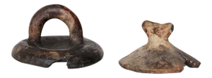 Ancient African Ceramic Pottery Tops - a Pair