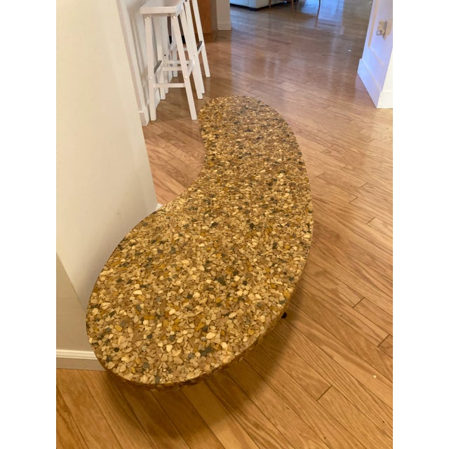 1950s Mid Century Stone and Resin Kidney Table For Sale - Image 9 of 12
