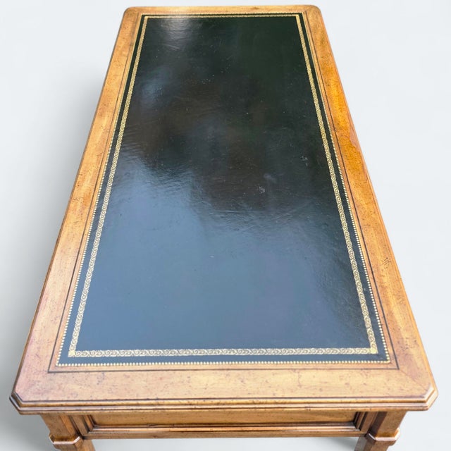 Vintage Hollywood Regency Sligh Lowry Leather Top Writing Desk For Sale - Image 10 of 14