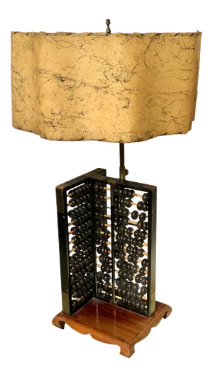 Mid Century Double Abacus Table Lamp