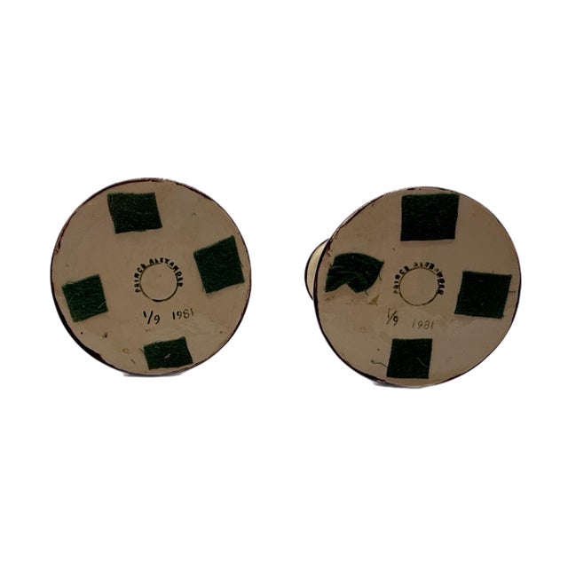 Pair of Limited Edition Asparagus Form Studio Ceramic Candlesticks by Prince Alexander 1981 (1/9) For Sale - Image 9 of 11