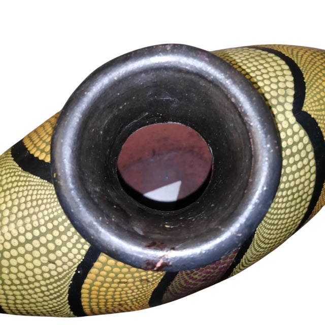 Large Decorative Balinese Dotted Vase, 2000s For Sale - Image 4 of 6