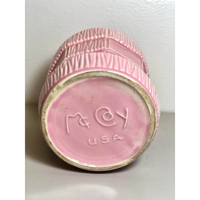 McCoy Pottery 1940s - 1960s Small "Pink" Mid-Century Flower Pot and Saucer For Sale - Image 4 of 9
