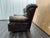 Rh Churchill Leather Chair With Nailheads Vintage Ebony Leather | Down-Feather Fill | Classic Depth For Sale - Image 11 of 18