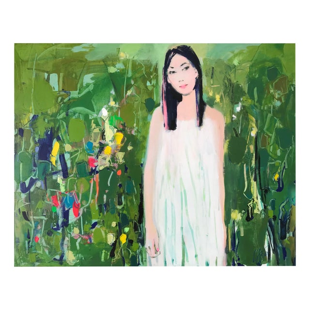 Liliya Nikolova, The Girl and the Field, 2022, Acrylic on Canvas For Sale