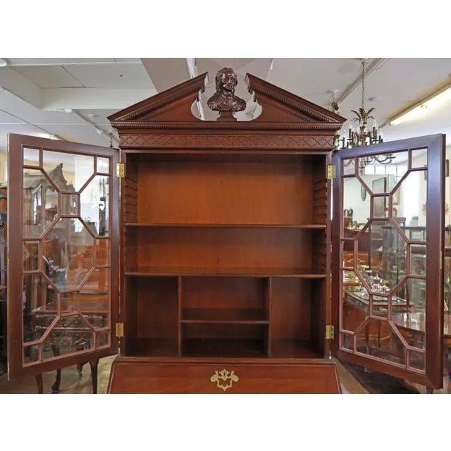 Kindel Furniture National Trust Collection Mahogany Carved Secretary Desk For Sale - Image 10 of 18